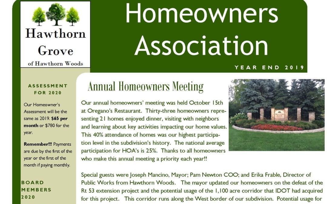 Newsletter – 4th Quarter 2019